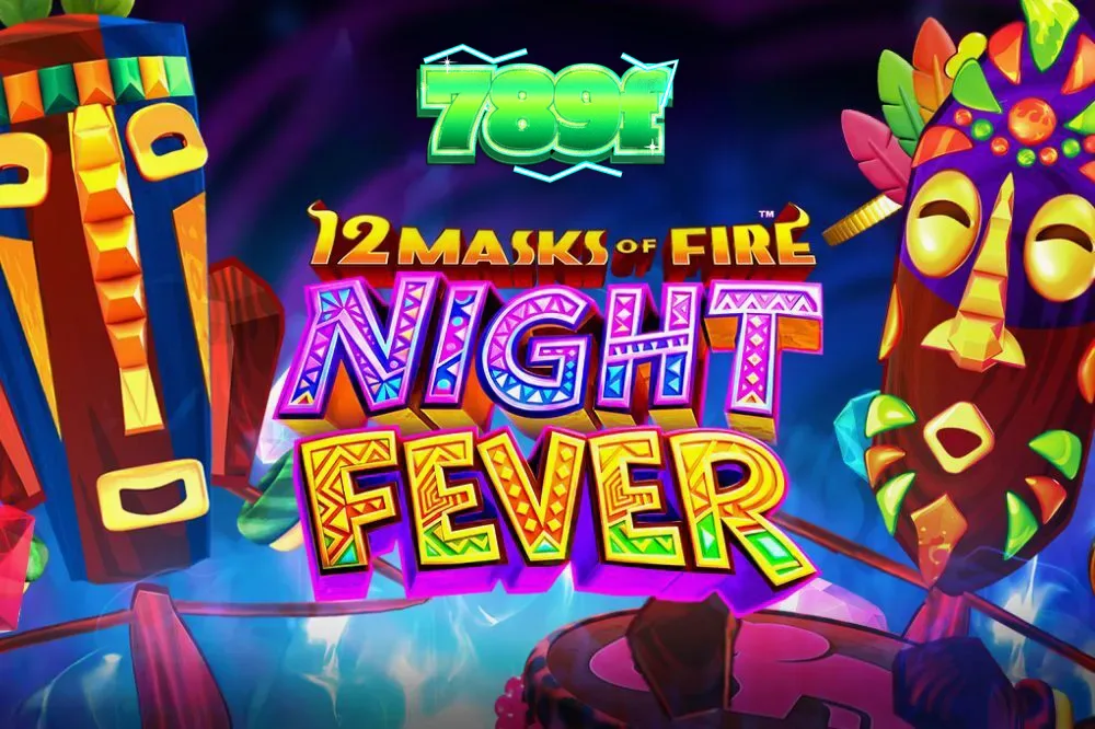 Giao diện trò chơi 12 Masks of Fire: Night Fever với phong cách neon rực rỡ